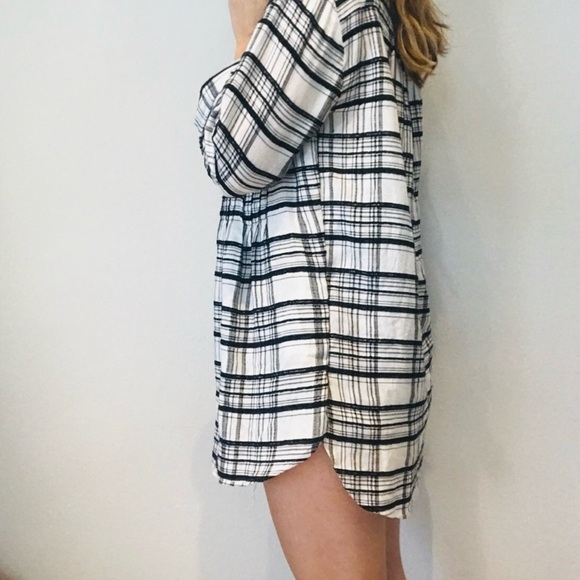 Anthro plaid button down flannel tunic - Picture 5 of 9